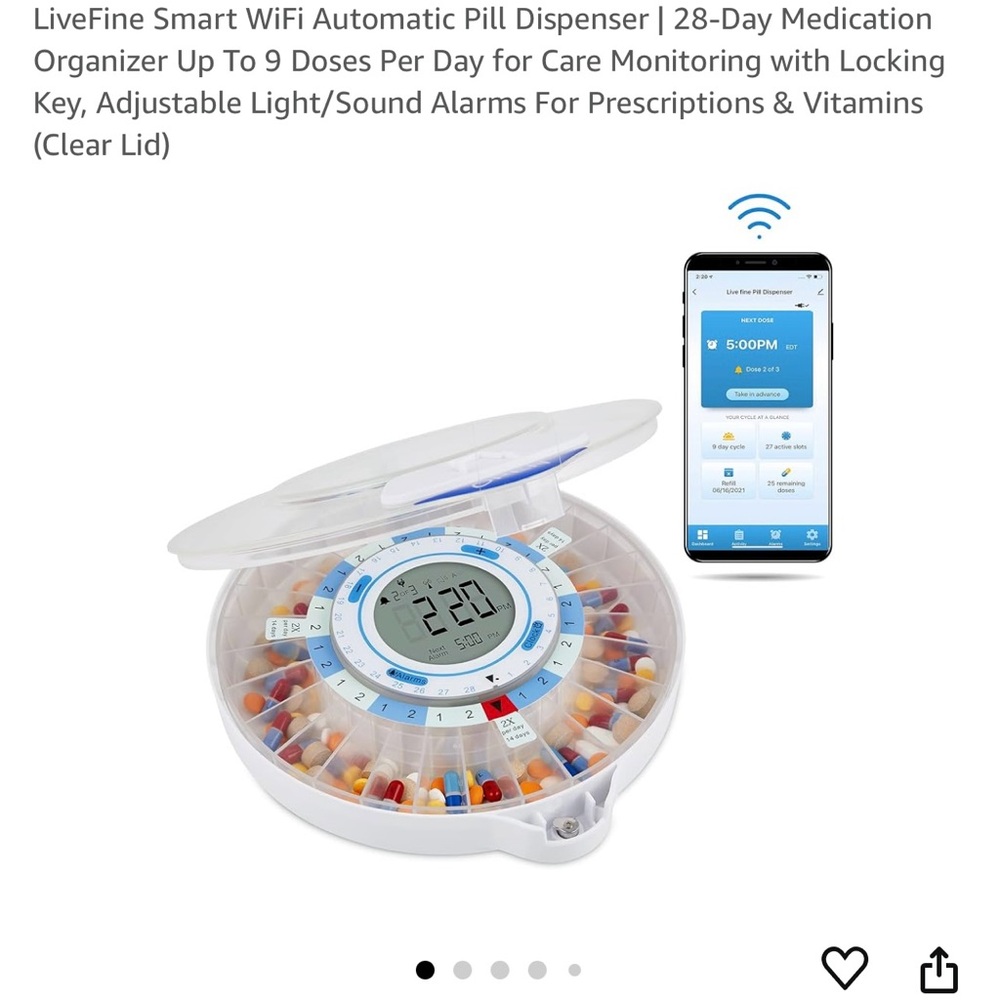 LiveFine WiFi Automatic Pill Dispenser And Remote Medication Monitoring System